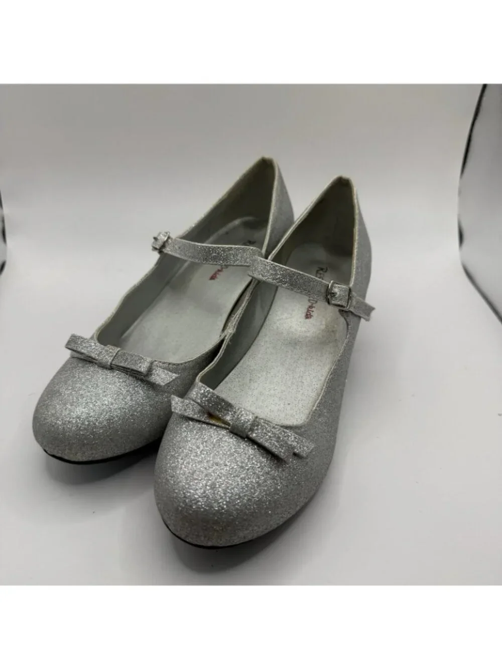 Restricted Kids Mary Jane Heel Sz 5 Silver Glitter Sparkly Princess Glam